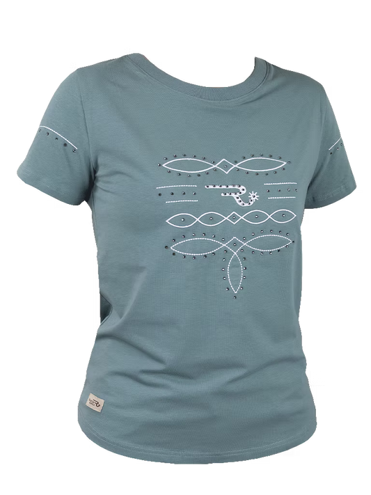 Ranchgirls Tshirt "Wilma" grey sea
