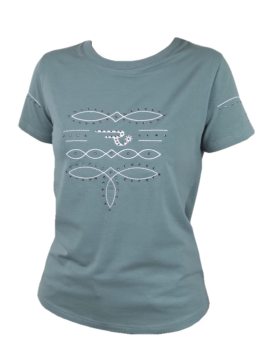 Ranchgirls Tshirt "Wilma" grey sea
