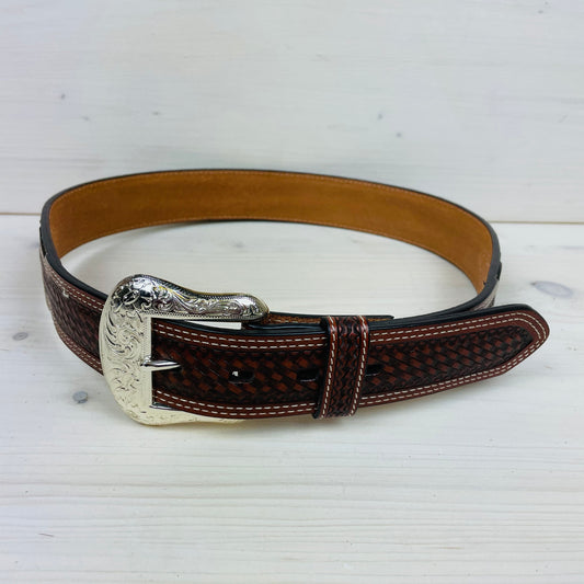 Gürtel "Hermes" Dark Brown Silver Dots