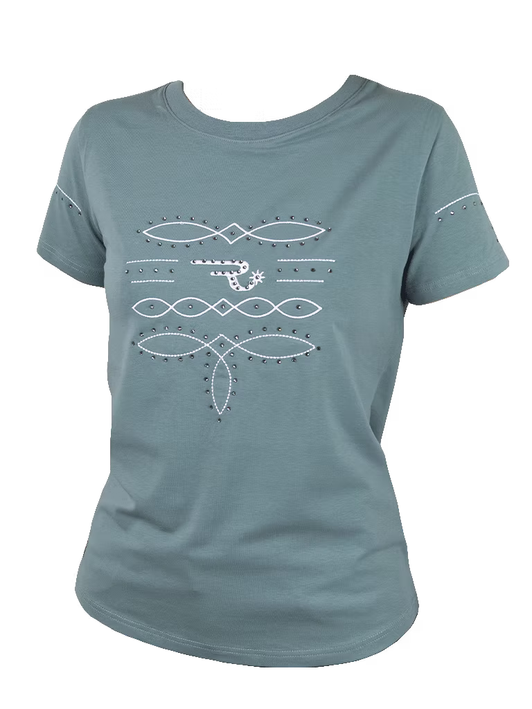 Ranchgirls Tshirt "Wilma" grey sea