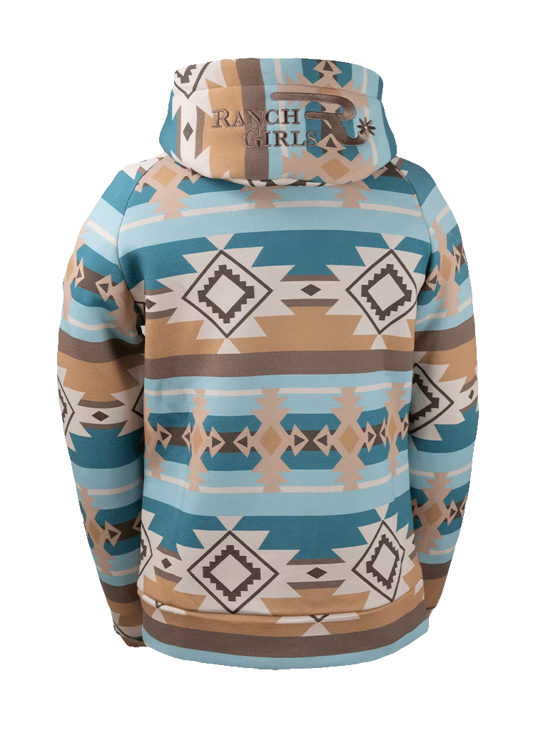 Ranch Girls Hoodet Sweat Jacket "Shirley" aztec/teal