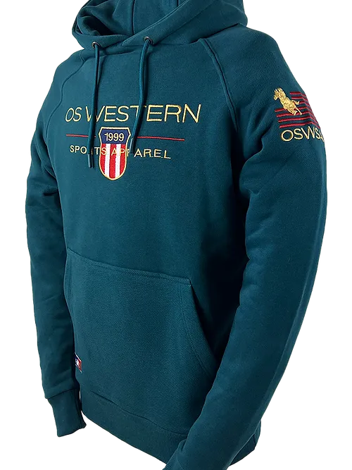 Mens HOODED SWEAT "William" teal blue