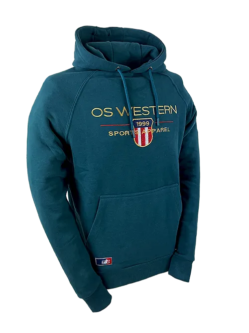 Mens HOODED SWEAT "William" teal blue